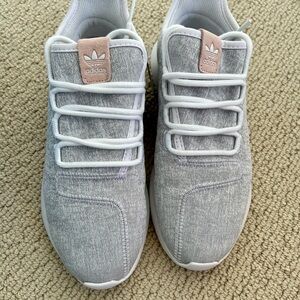 Adidas Light Gray and White Running Shoes